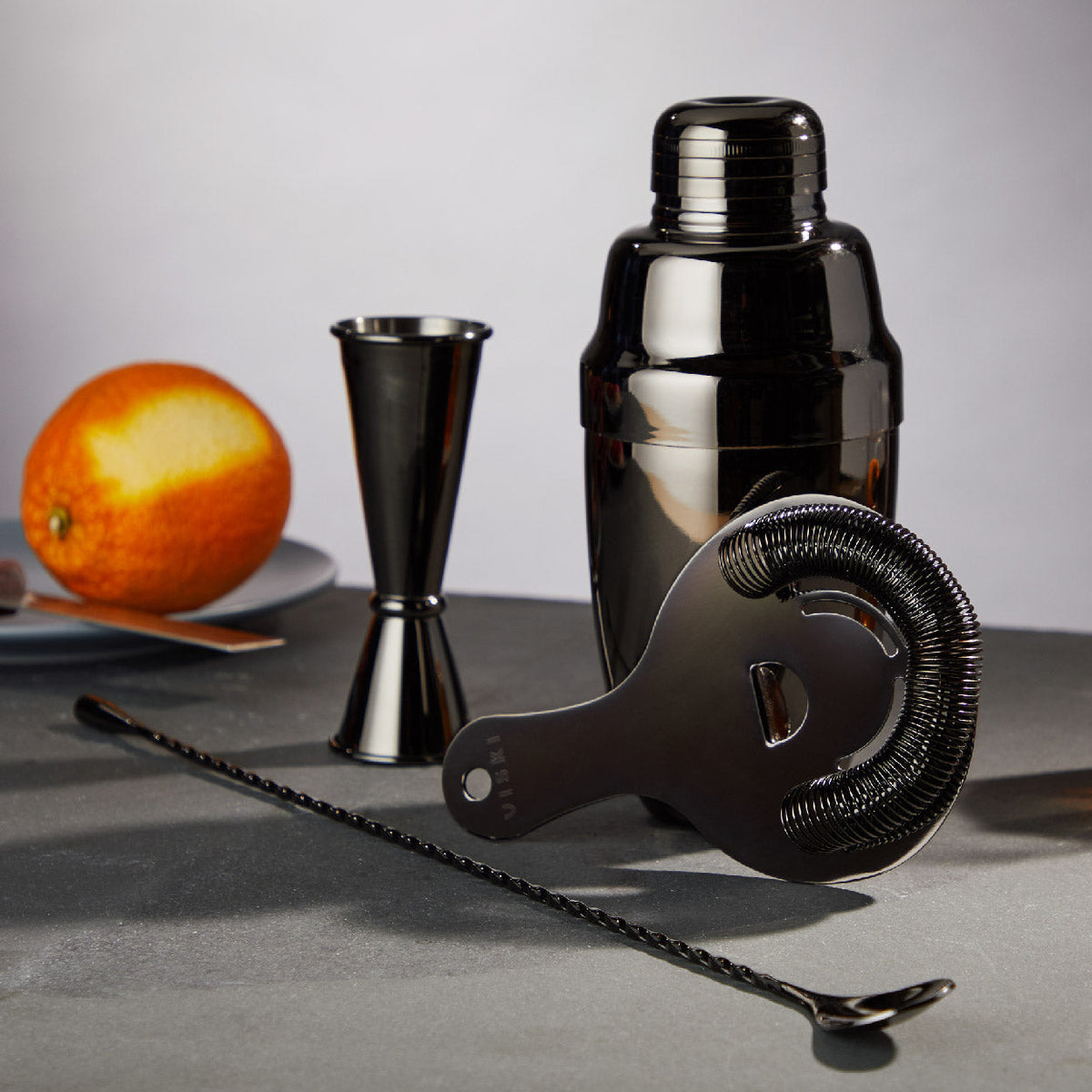 Shaker Per Cocktail Viski Warren: Acciaio Inox 304, Finitura Gun Metal, Stile Francese 708g