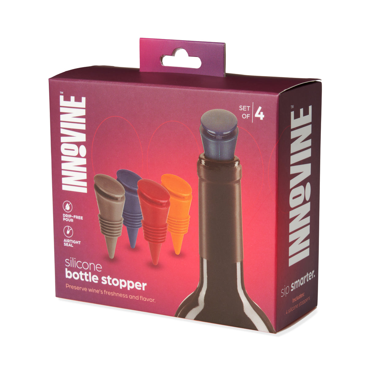 Silicone Bottle Stoppers, Set of 4