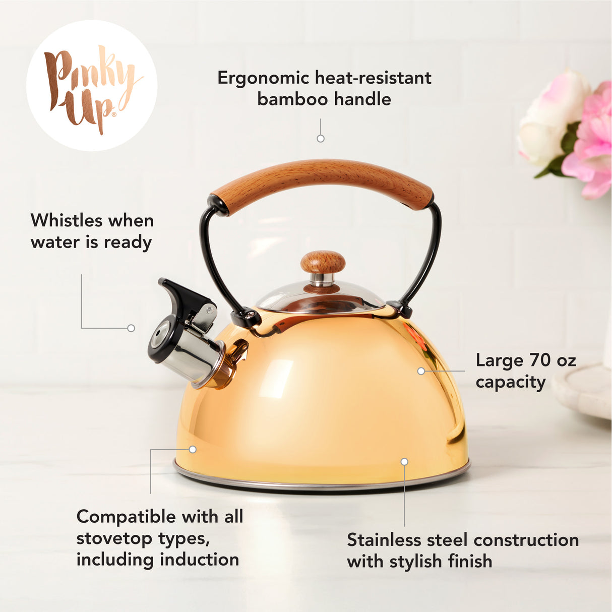 Hadley Tea Kettle in Gold