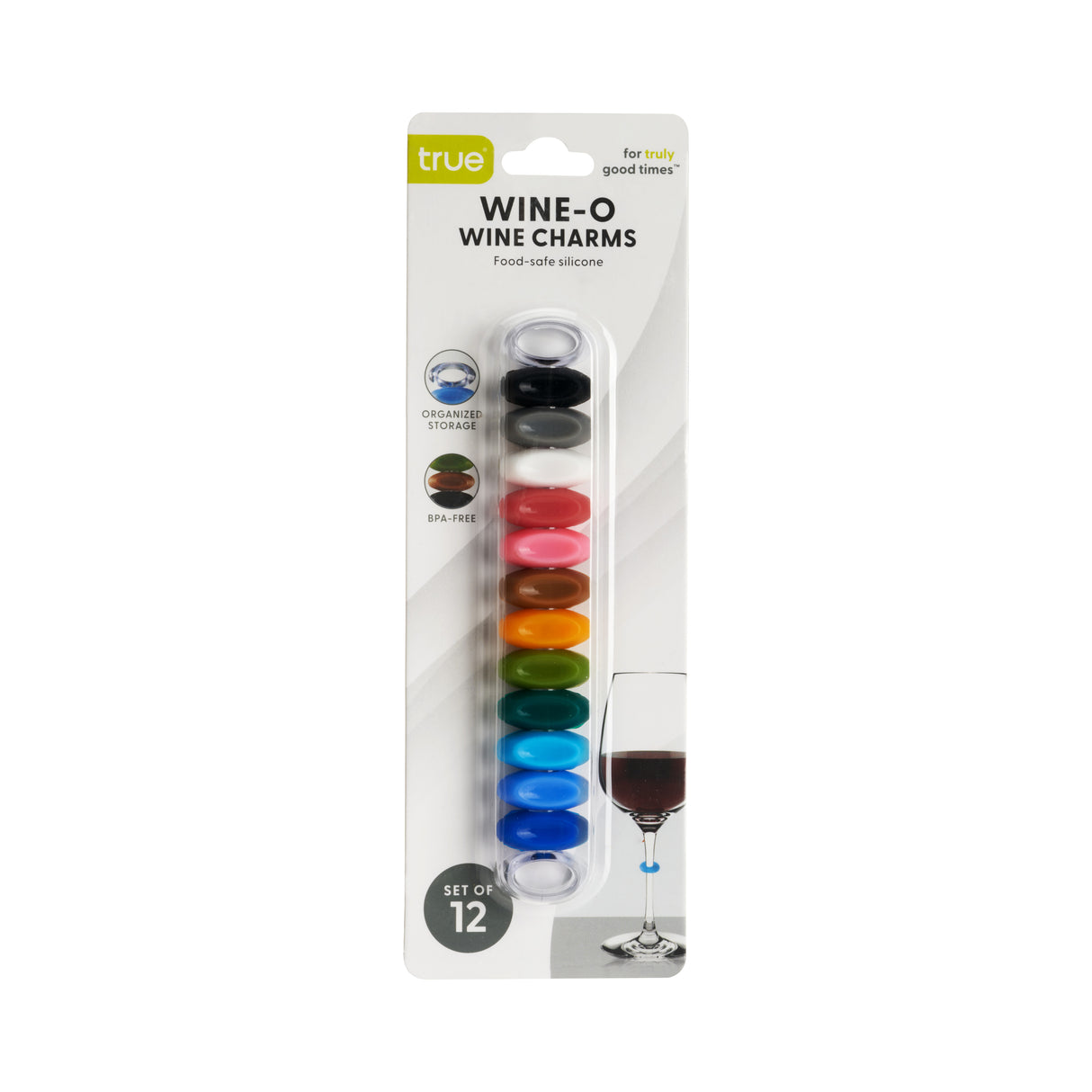 Wine-O Silicone Wine Charms, Set of 12