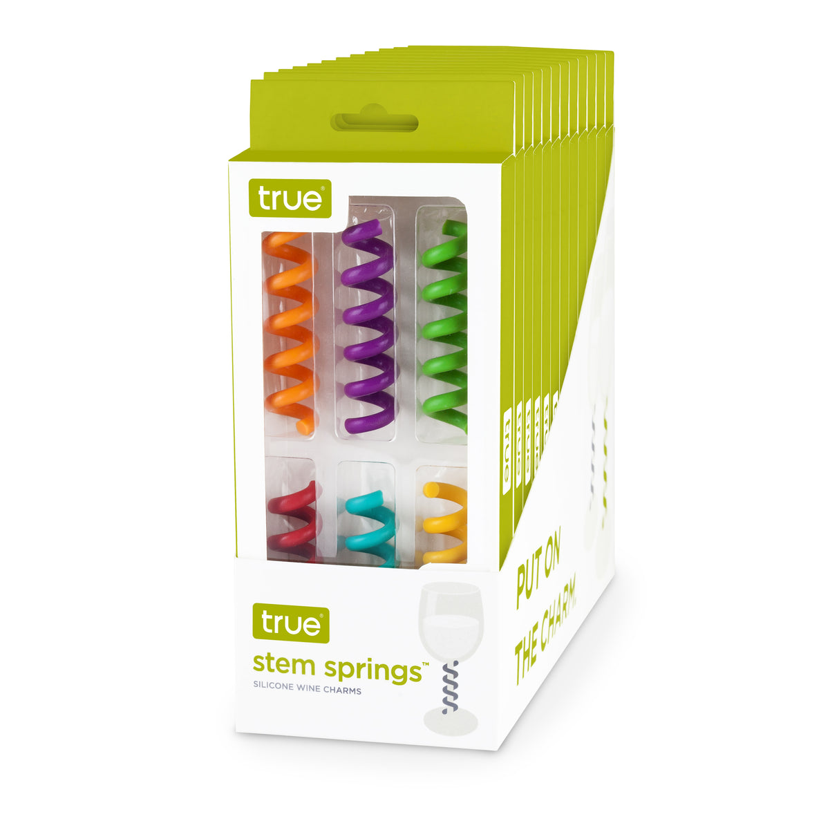 Stem Springs Silicone Wine Charms, Set of 6