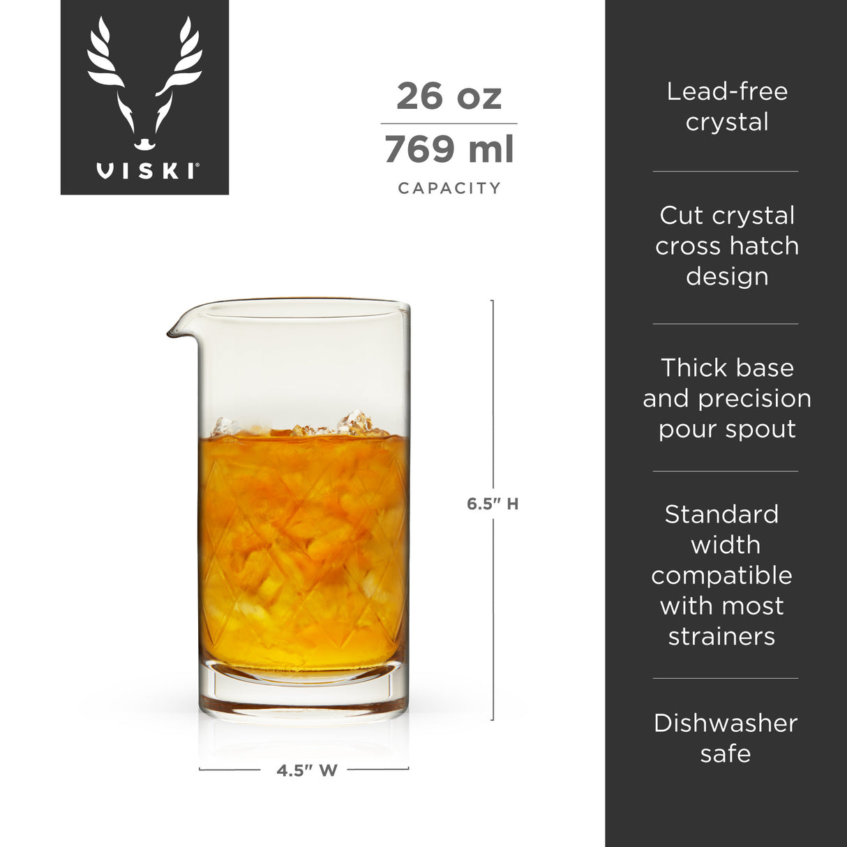 Viski Professional Crystal Extra Large Mixing Glass