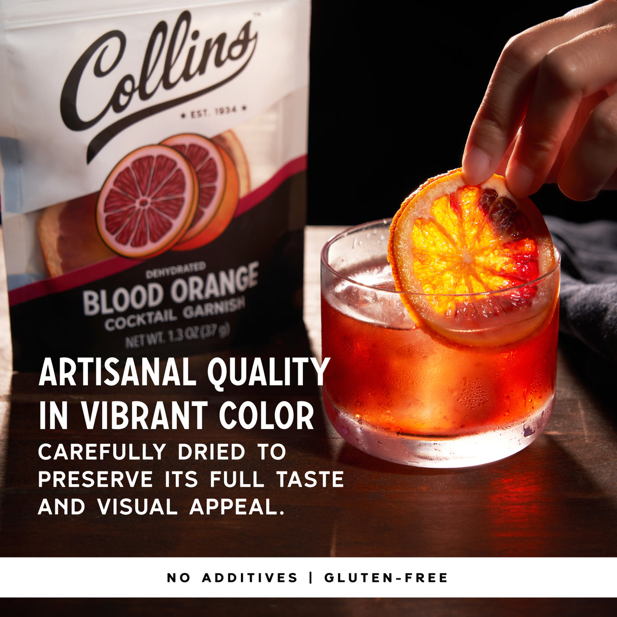 Dehydrated Blood Orange Cocktail Garnish, 1.3 oz