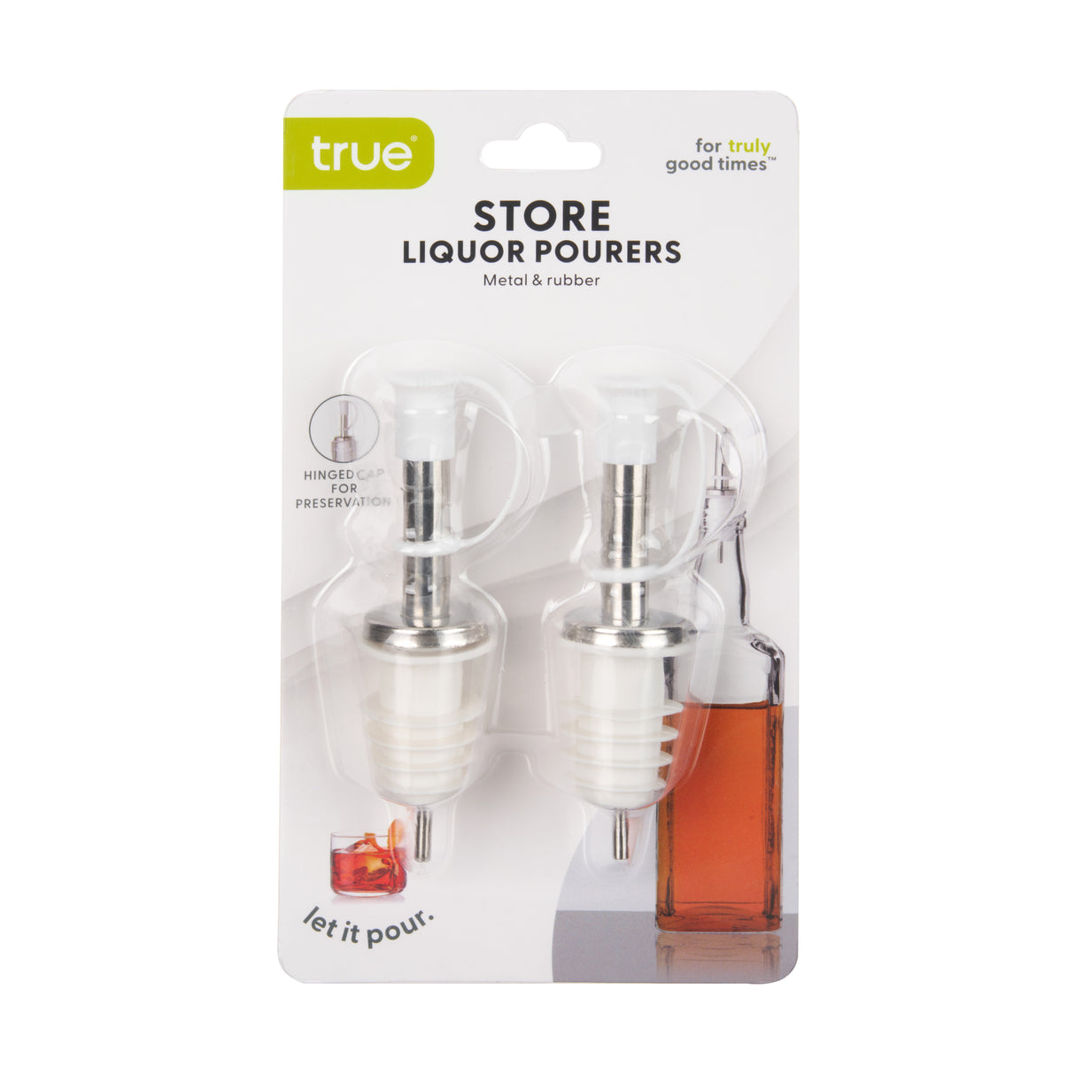 Store Pour Spout with Cap in White, Set of 2