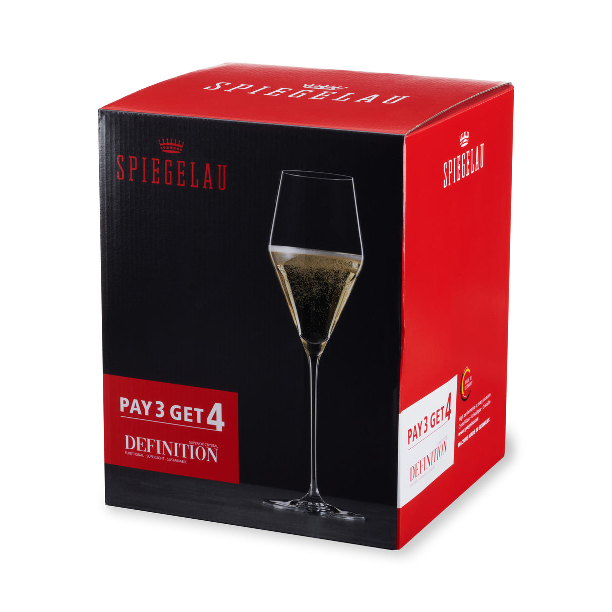 Definition Champagne Flute Glass, Set of 4