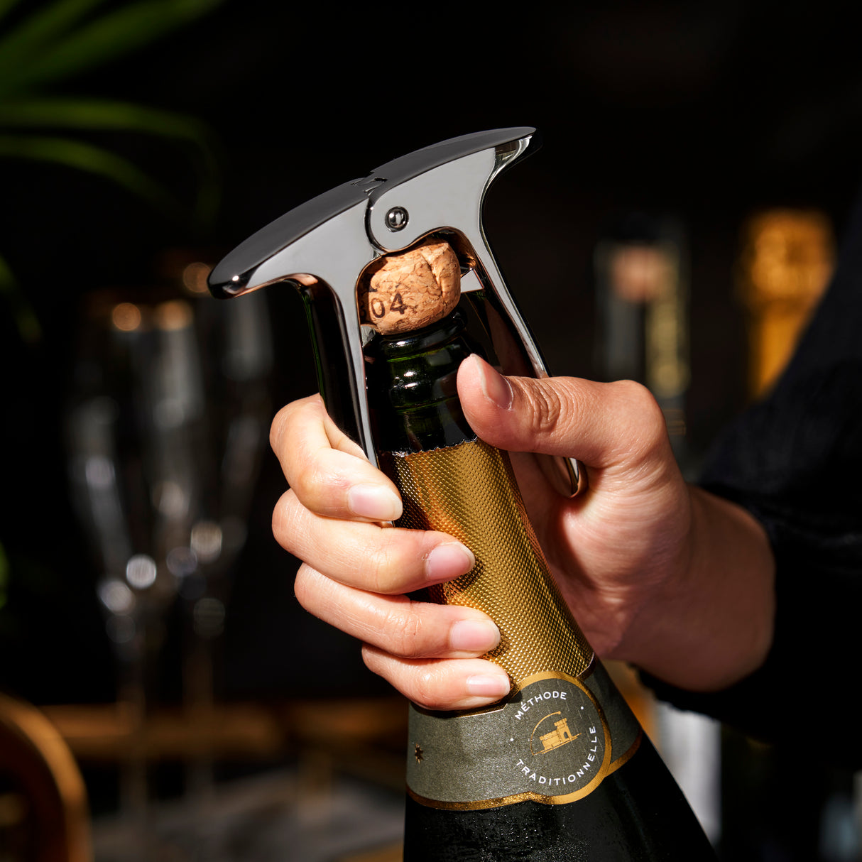 Harrison Champagne Puller in Silver