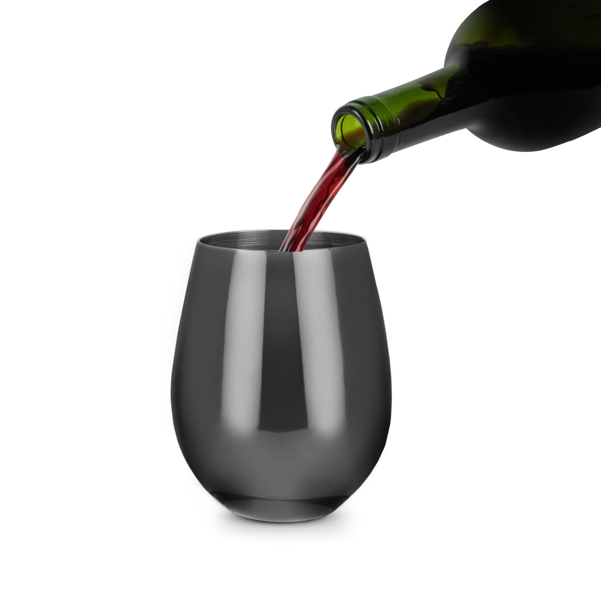 Warren Stemless Wine Glasses in Gunmetal, Set of 2