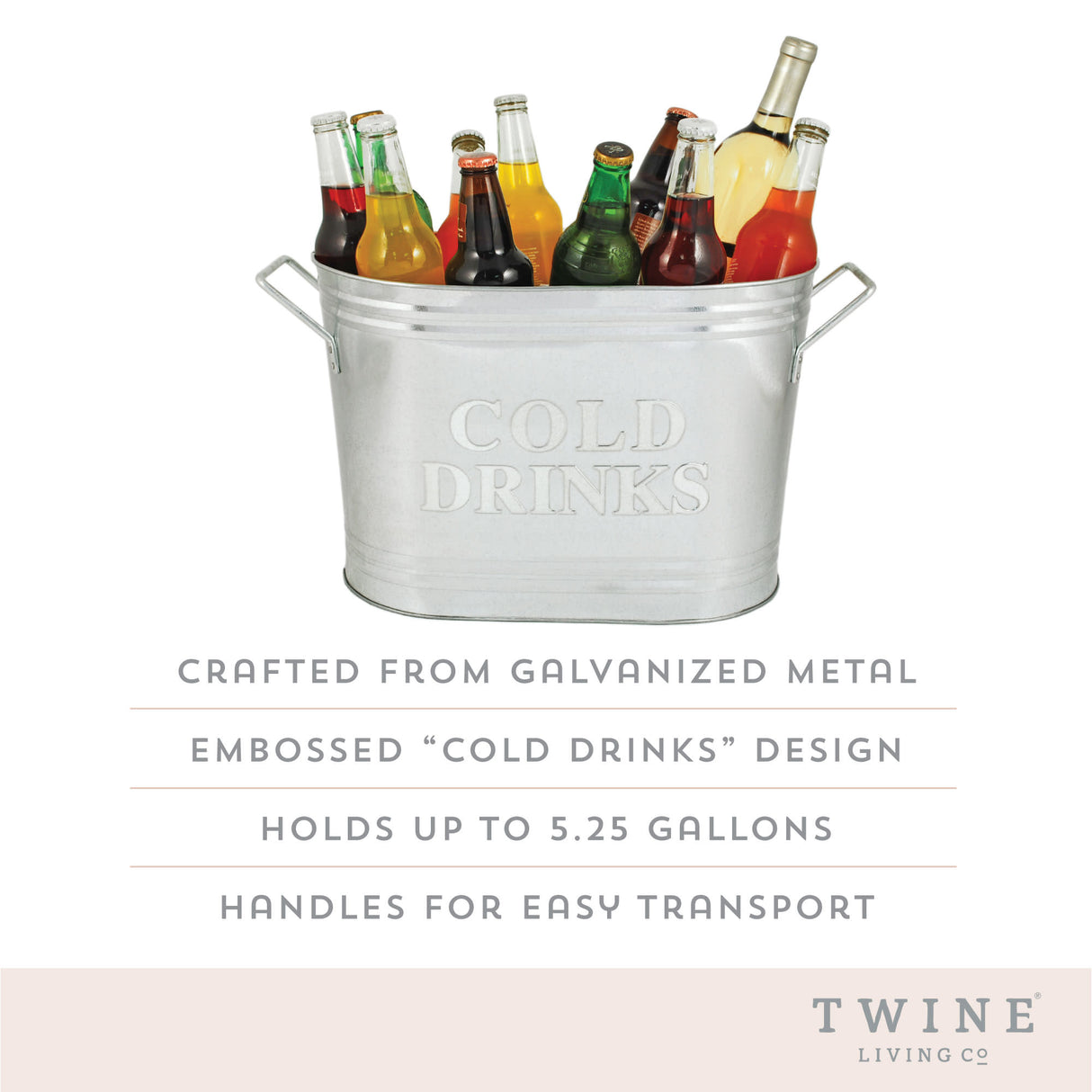 Cold Drinks Galvanized Metal Beverage Tub