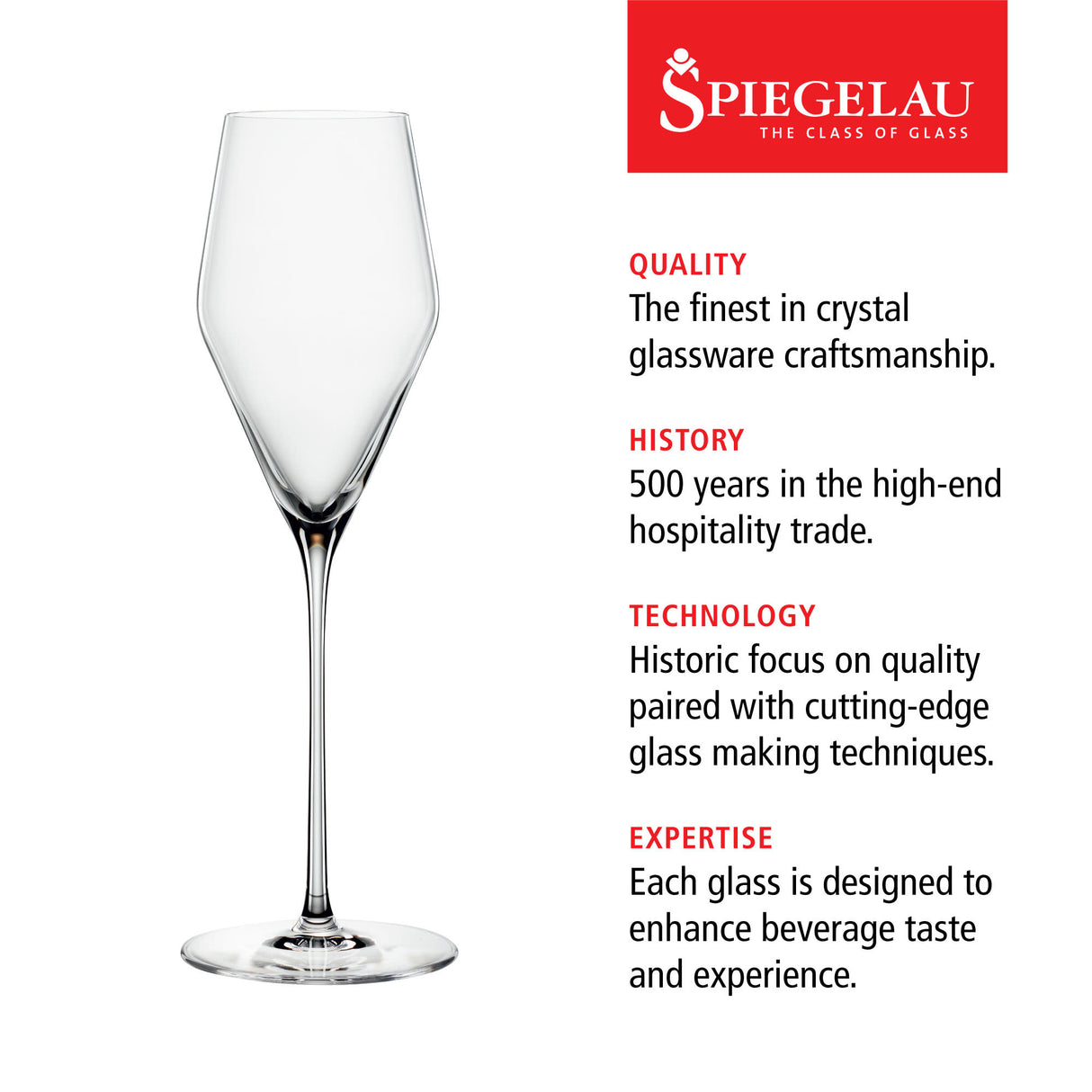 Definition Champagne Flute Glass, Set of 4