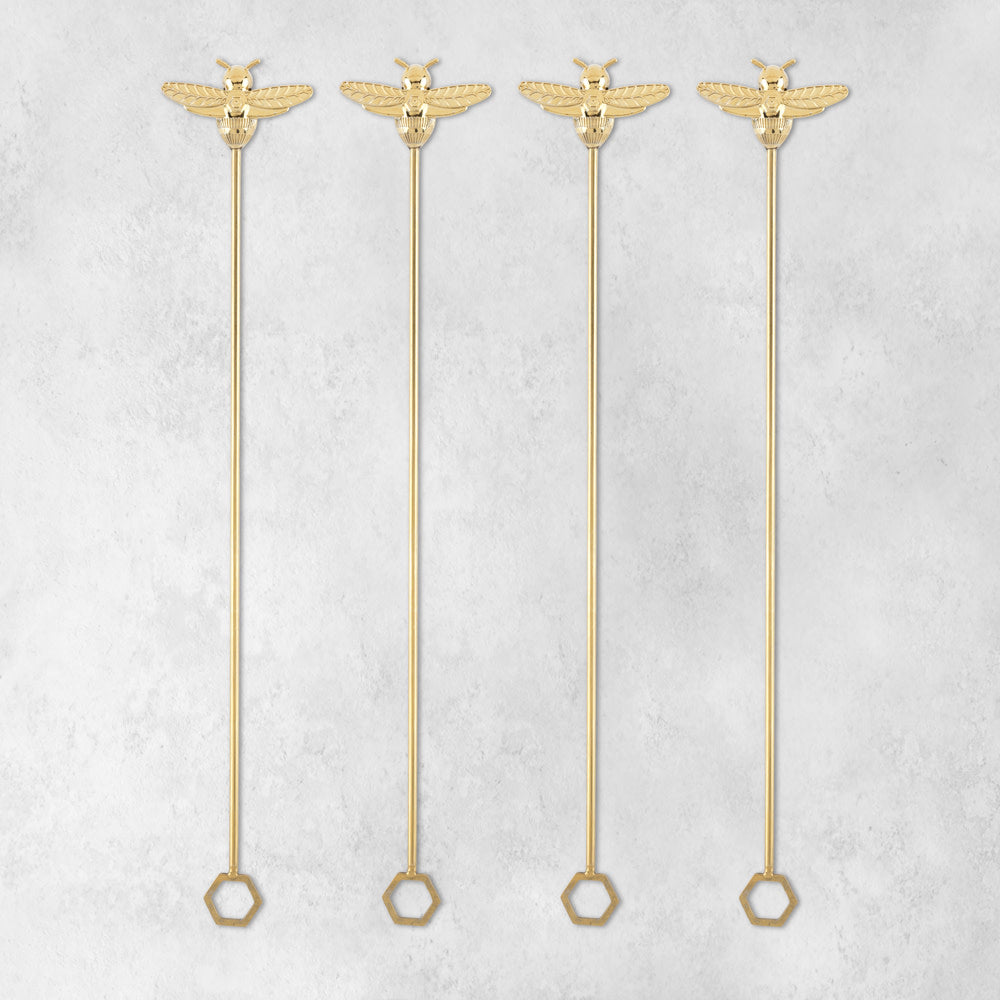 Bumble Bee Stir Sticks, Set of 4