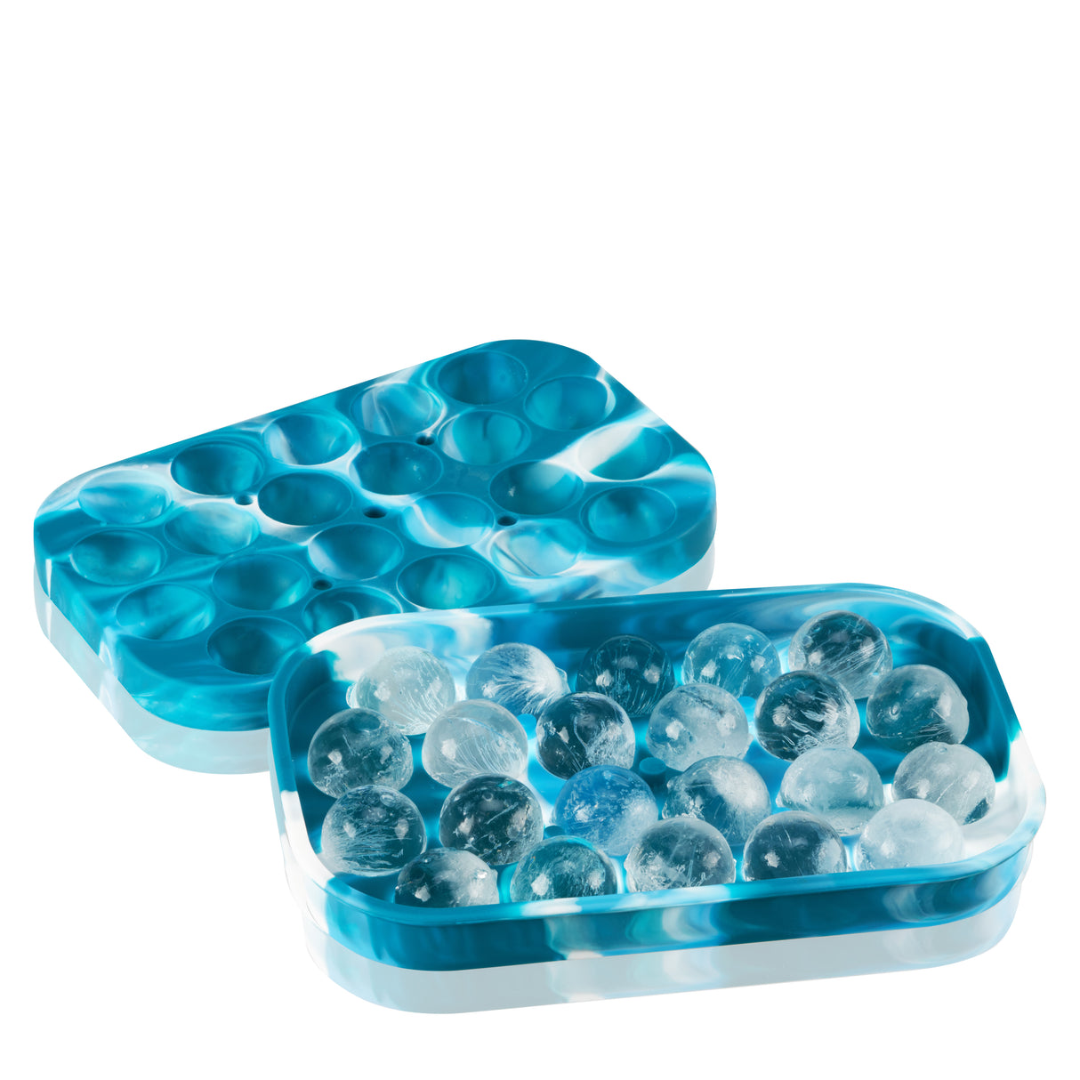 Silicone 1" Ice Sphere Mold in Blue Marble