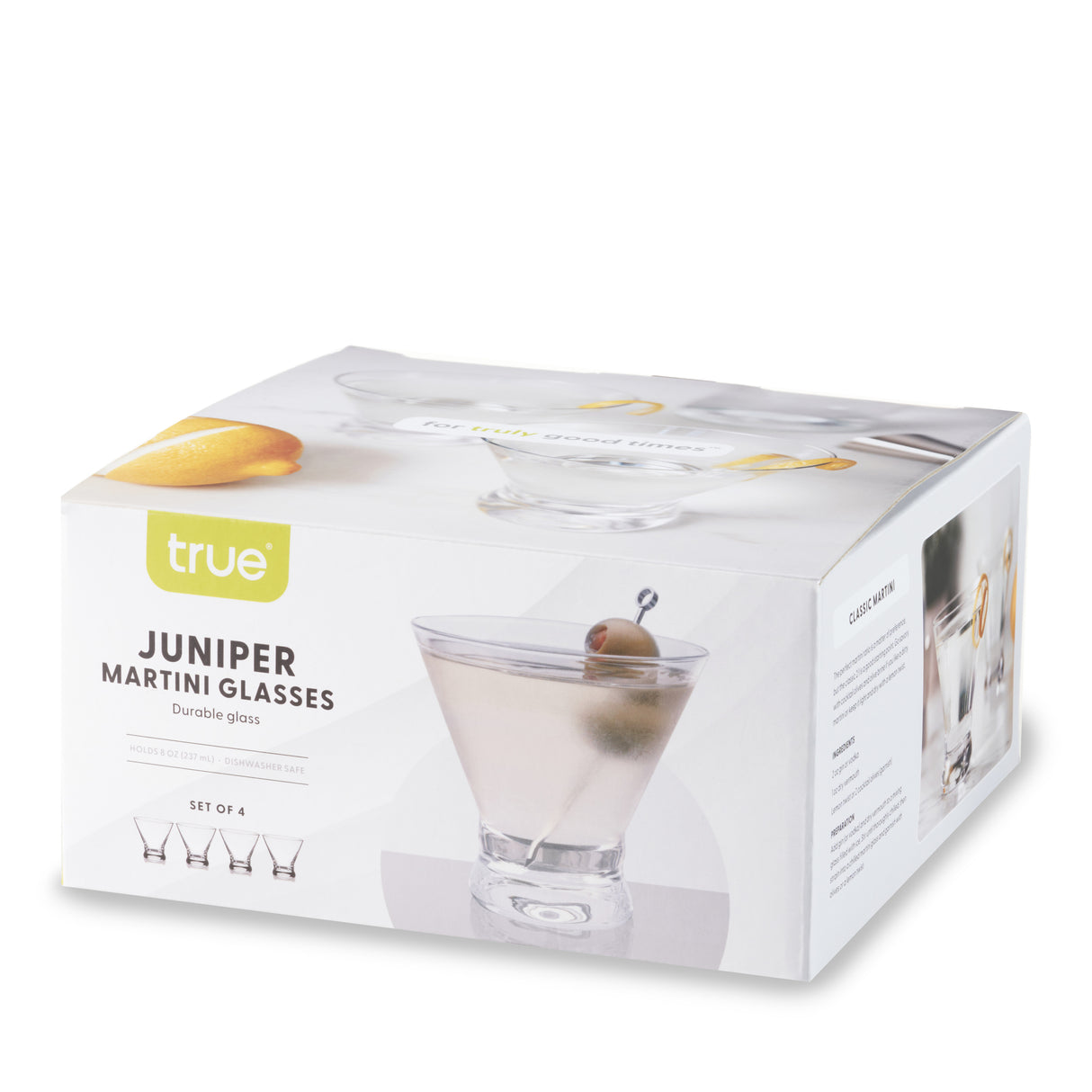 Stemless Martini Glasses, Set of 4