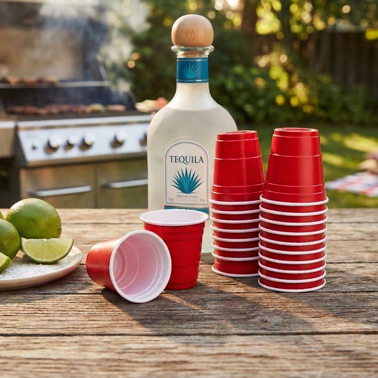 Party 1.75 oz Lil Red's Plastic Cups in Red, Set of 20