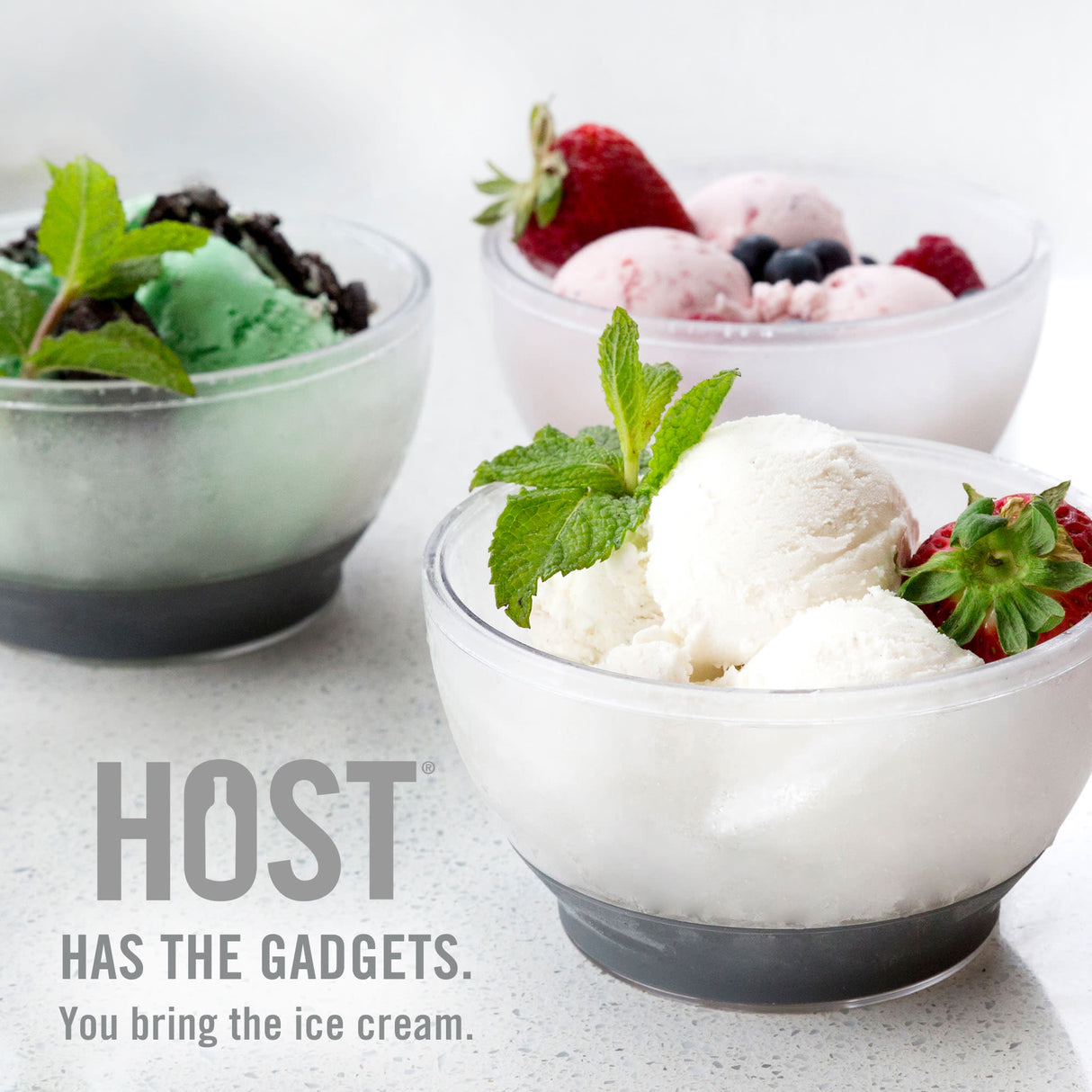 Ice Cream FREEZE Cooling Bowl in Gray, Set of 2