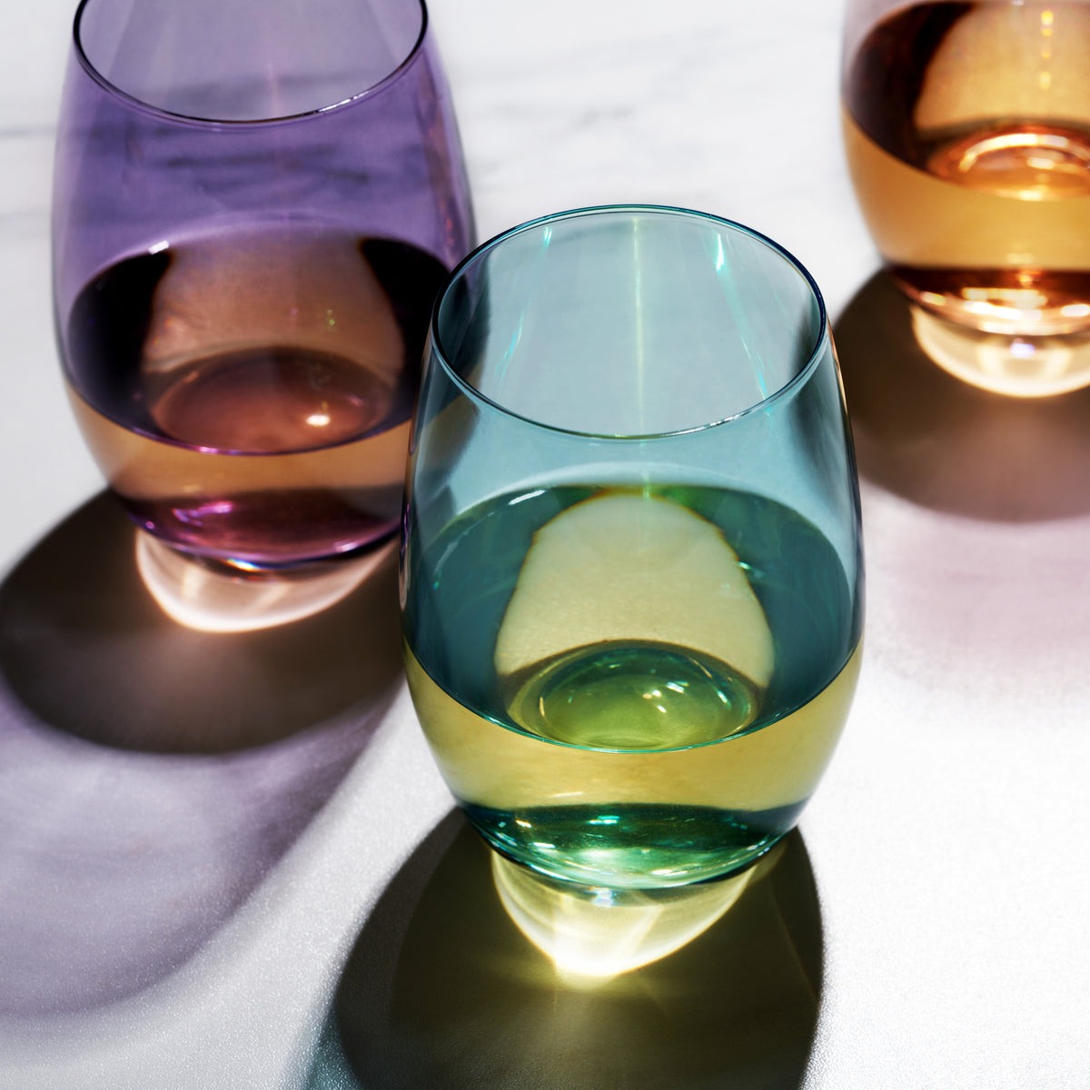 Chroma Colorful Stemless Wine Glasses, Set of 4