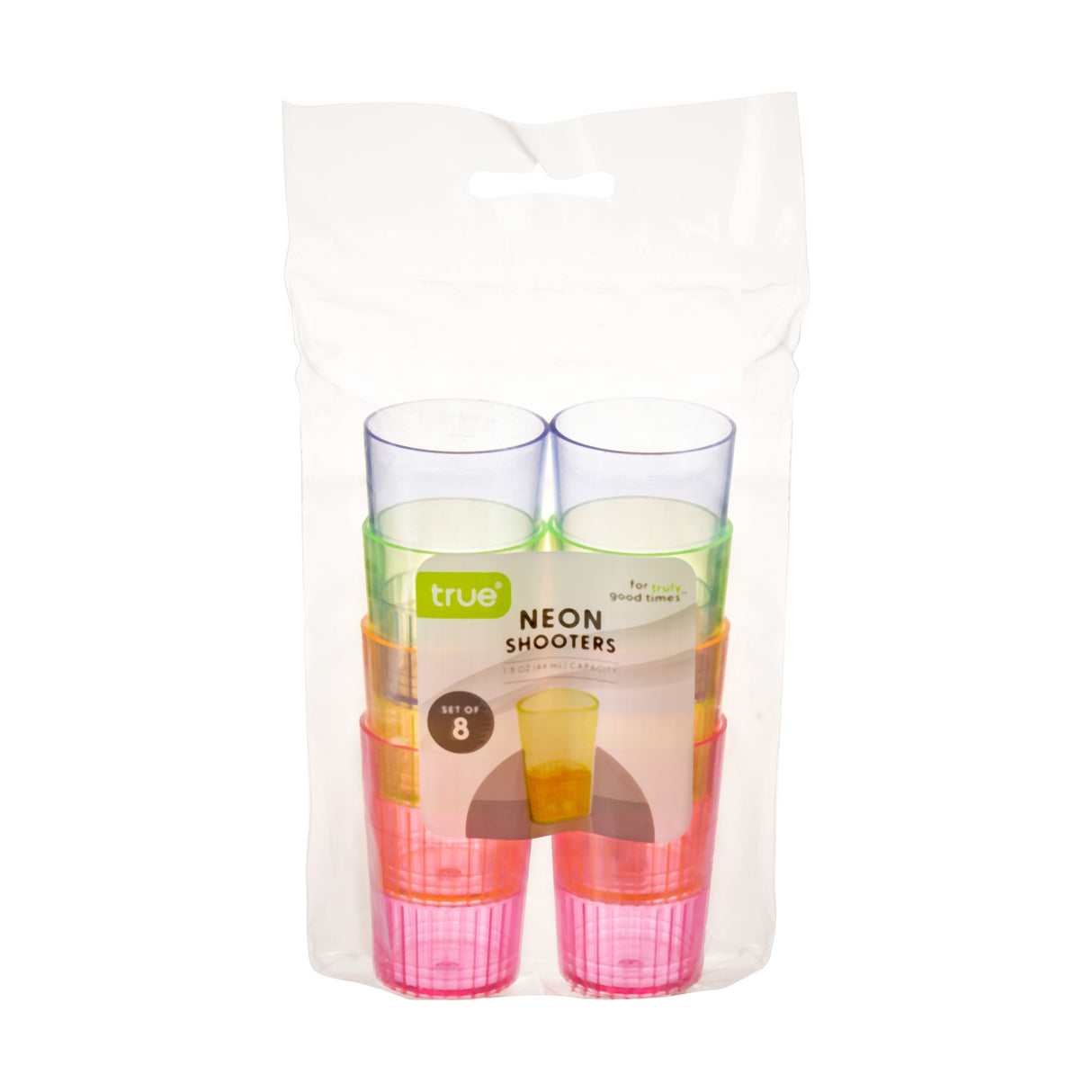 Party HotShots 1.5 oz Plastic Shot Glasses in Assorted Colors, Set of 8