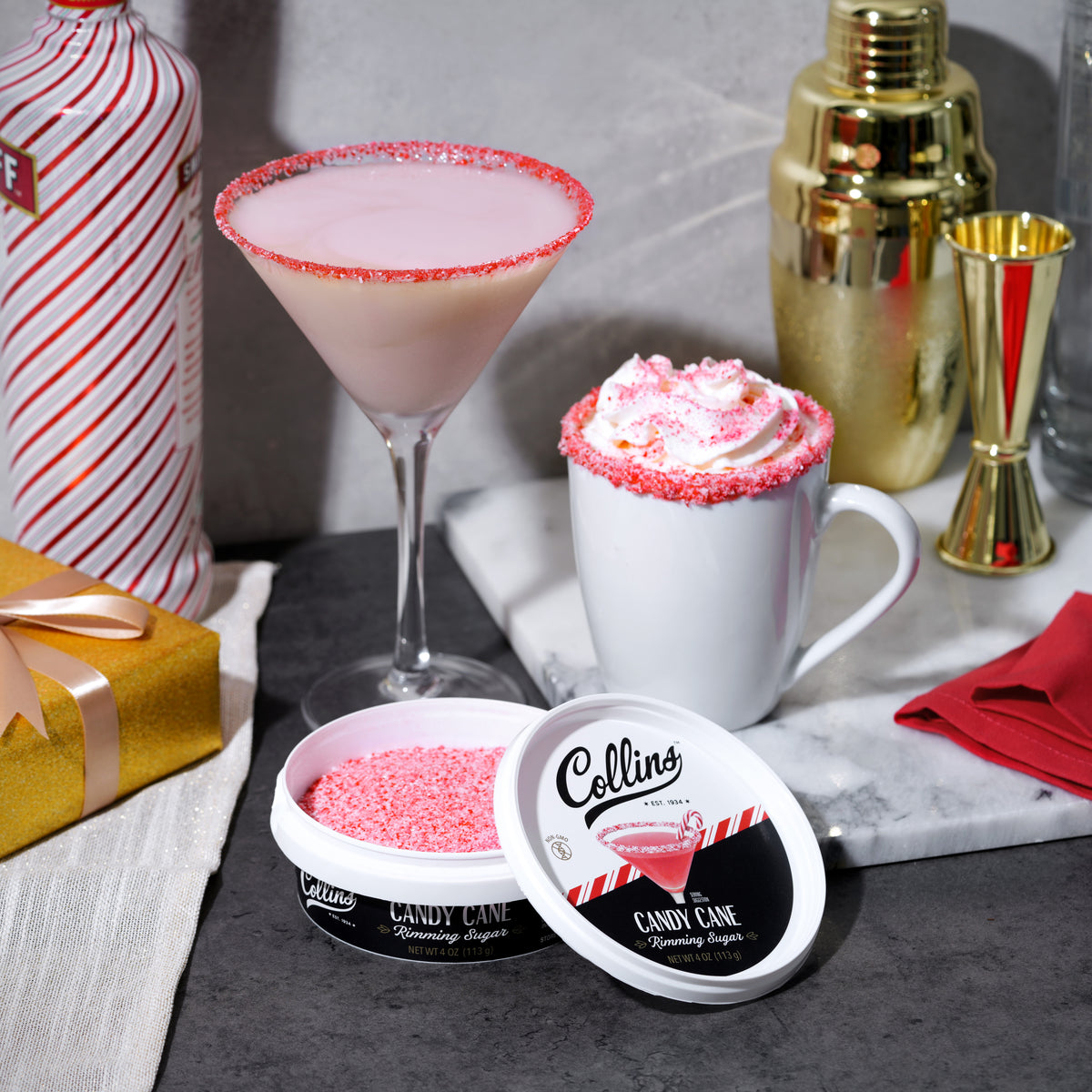 Candy Cane Rimming Sugar, 4 oz