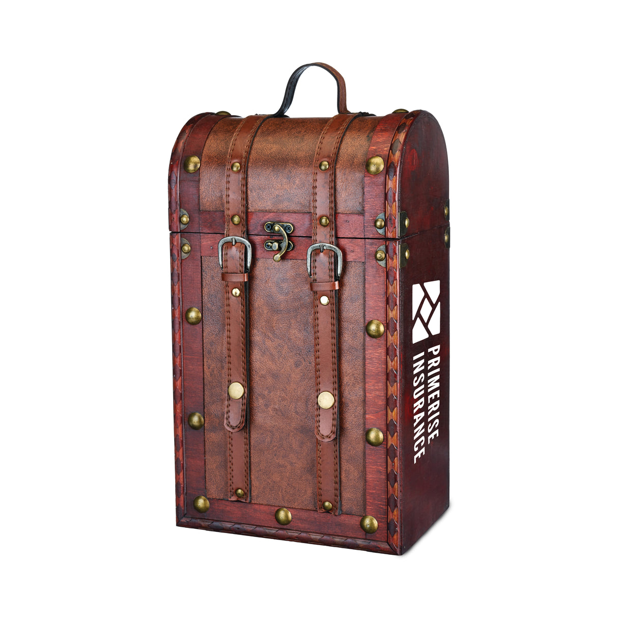 Two Bottle Antique Wooden Wine Box