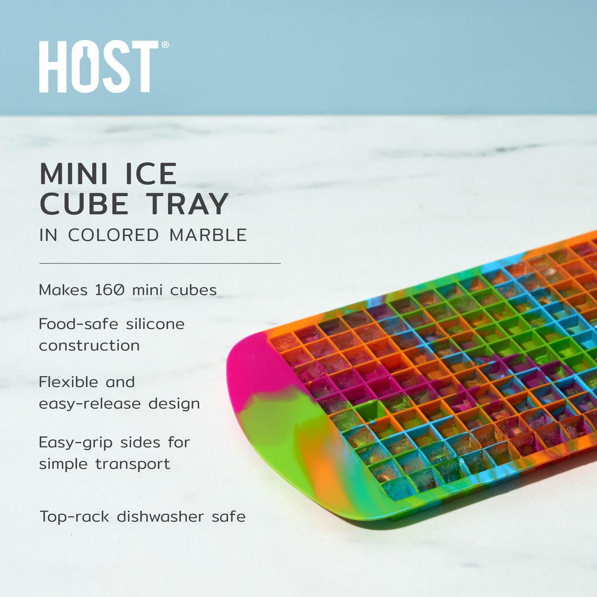 Mini Ice Cube Tray in Colored Marble