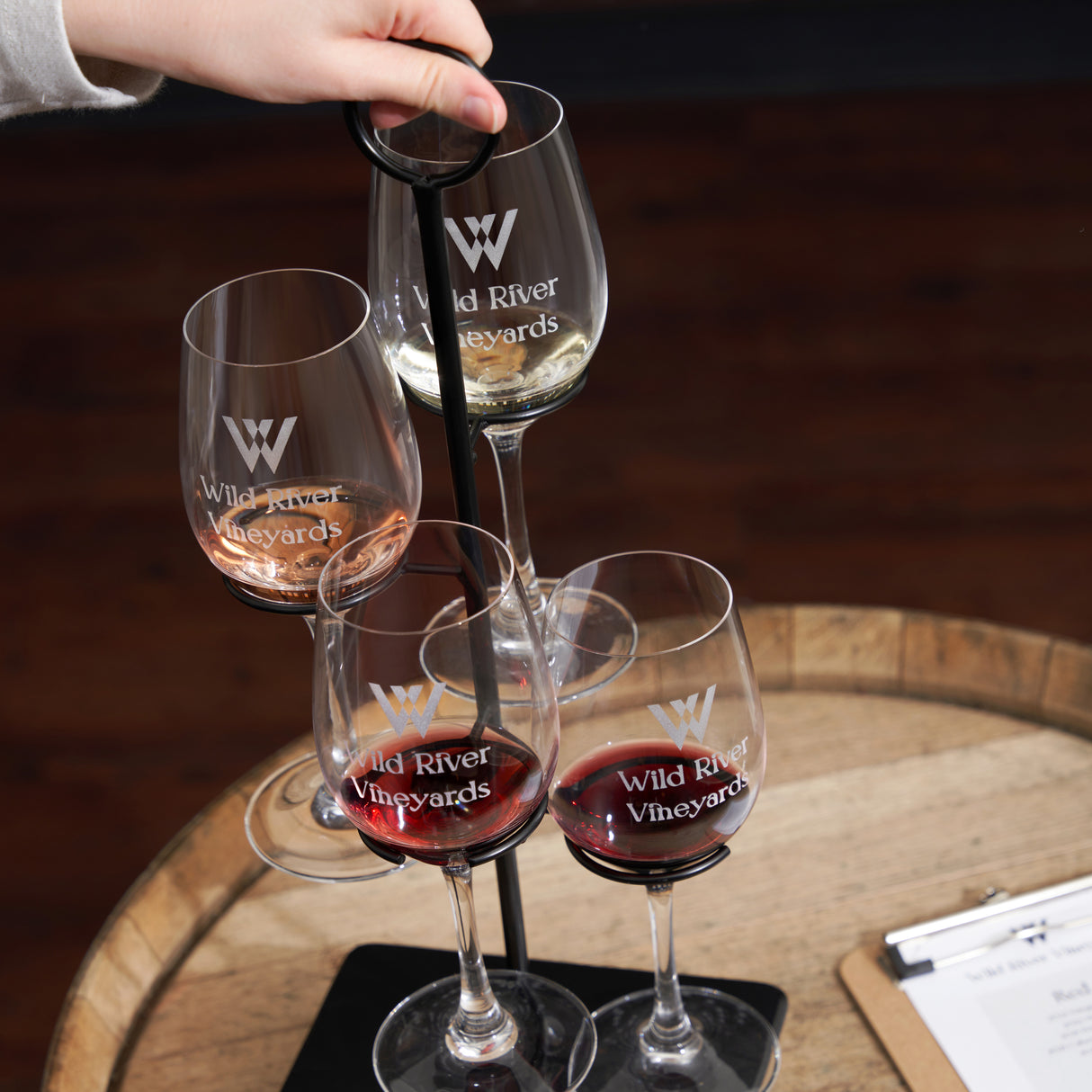 Hover Wine Flight 4-Glass Holder