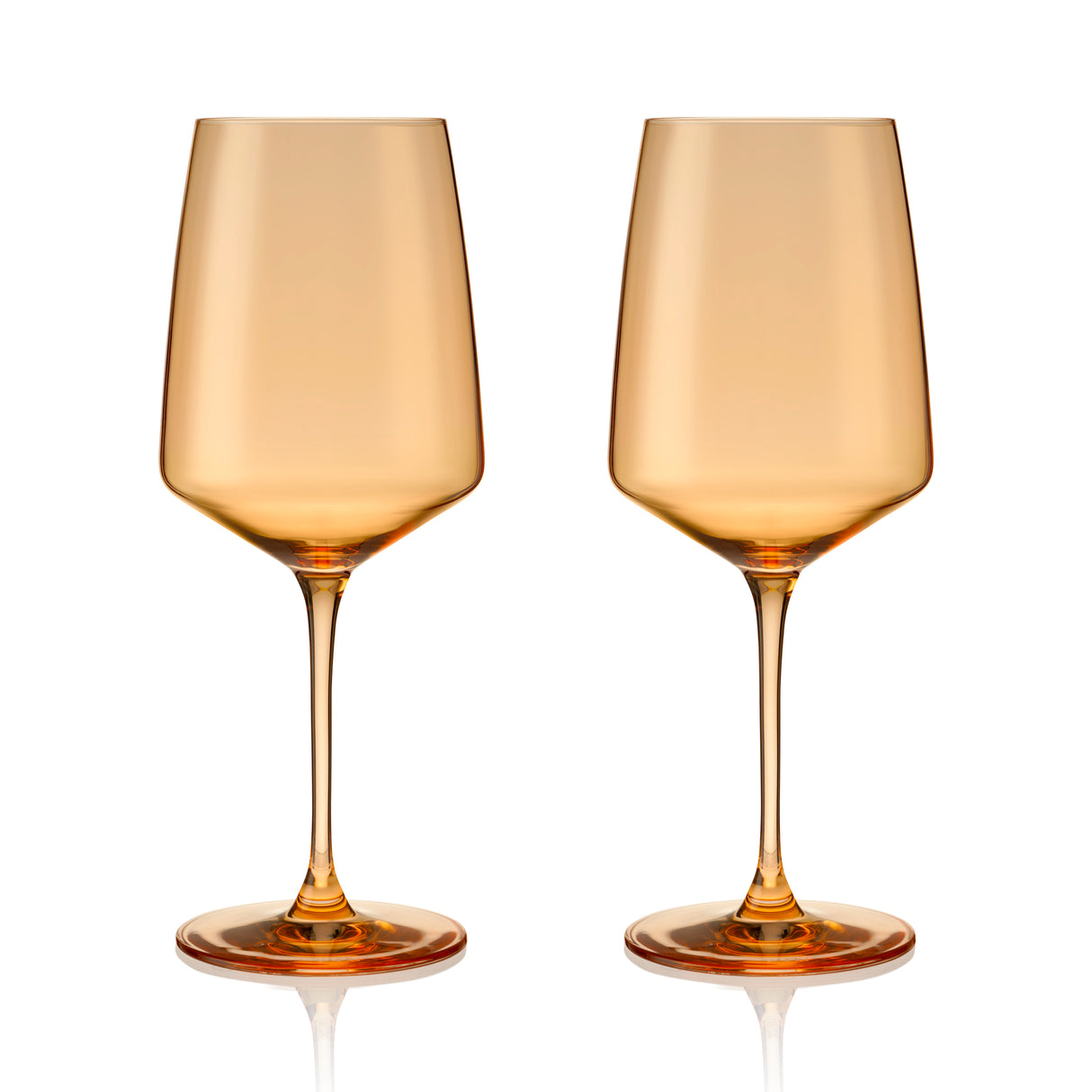 Reserve Nouveau Crystal Wine Glasses in Topaz, Set of 2