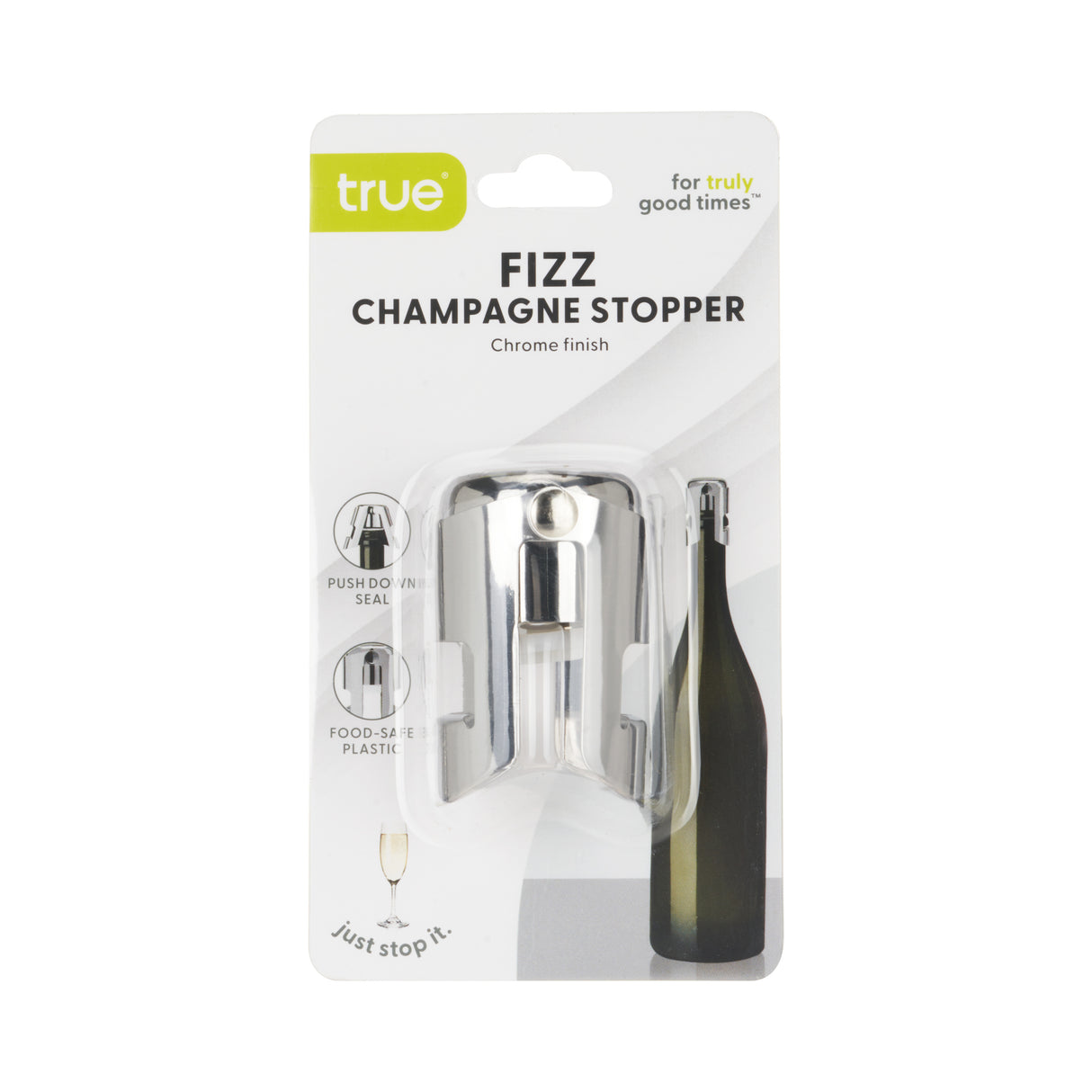 Fizz Champagne Stopper in Chrome
