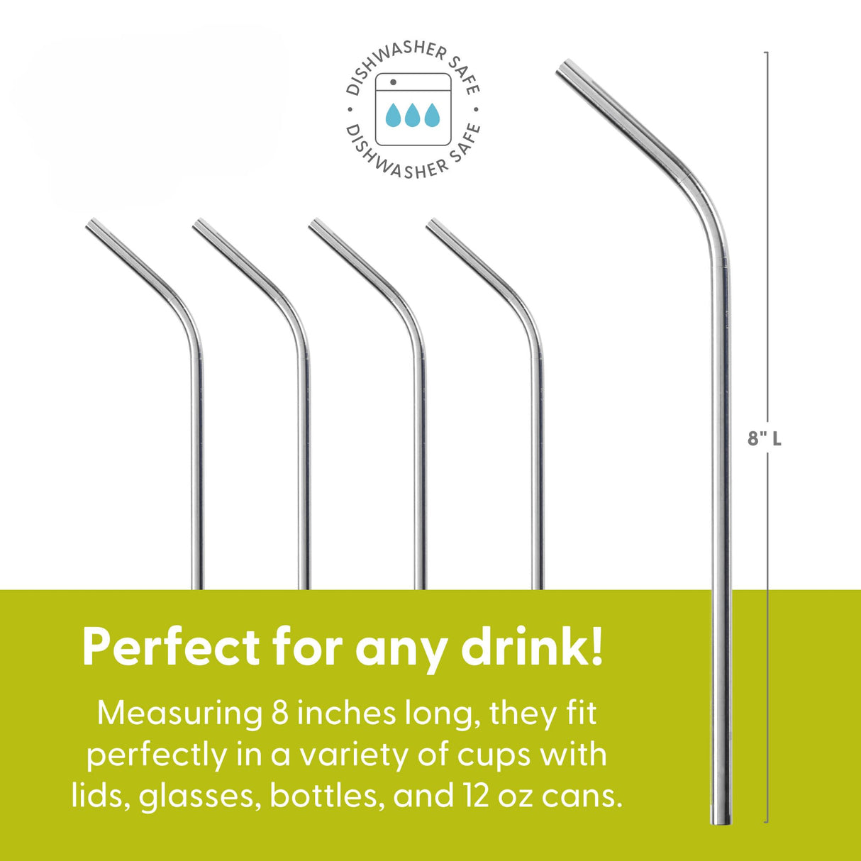 Sippy Stainless Steel Straws, Set of 4