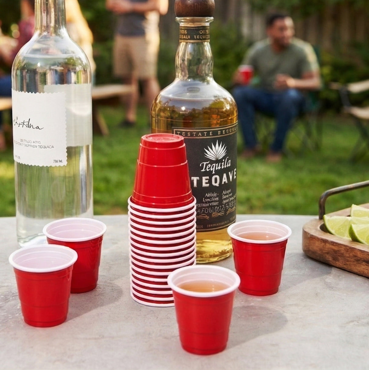 Party 1.5 oz Plastic Shot Glasses in Red, Set of 20