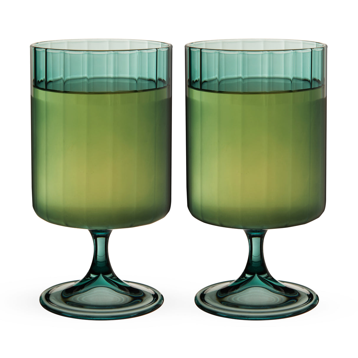 Malachite Stemmed Optic Tumblers, Set of 2