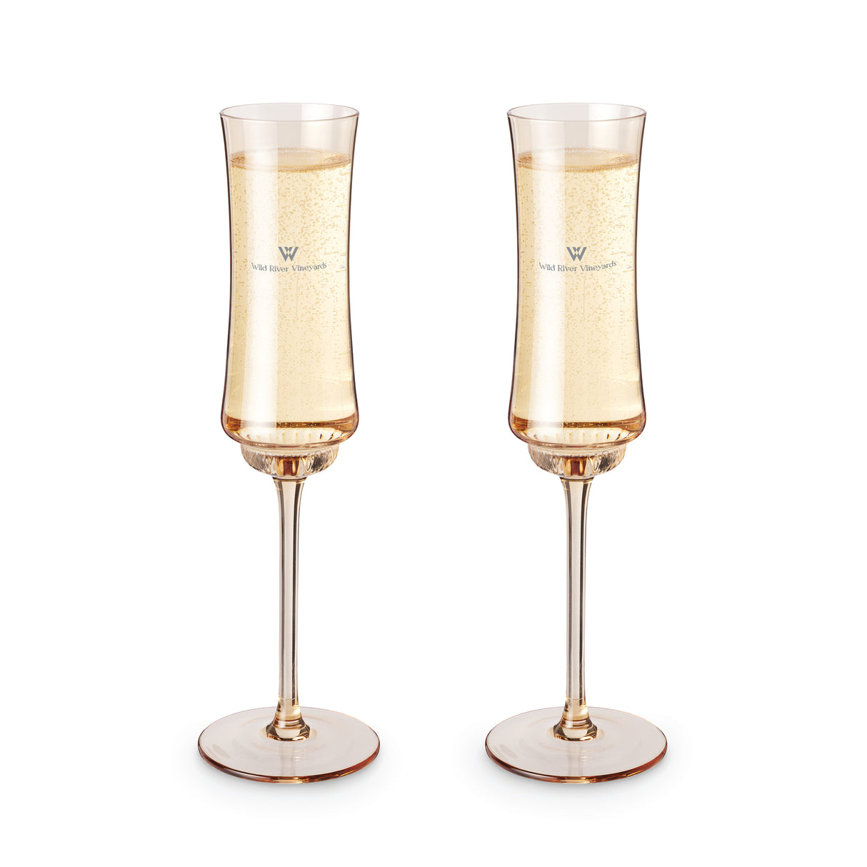 Tulip Champagne Flutes in Amber, Set of 2