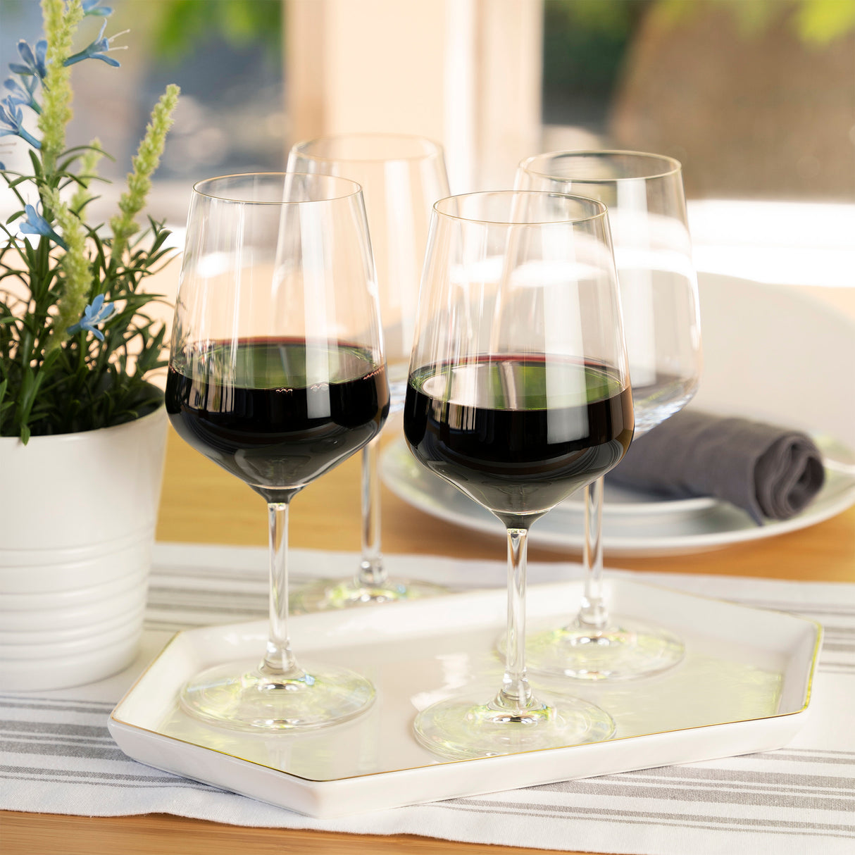 Style Red and White Wine Glasses, Set of 12