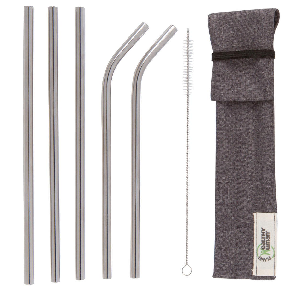 Stainless Steel Straws with Travel Case, Set of 5