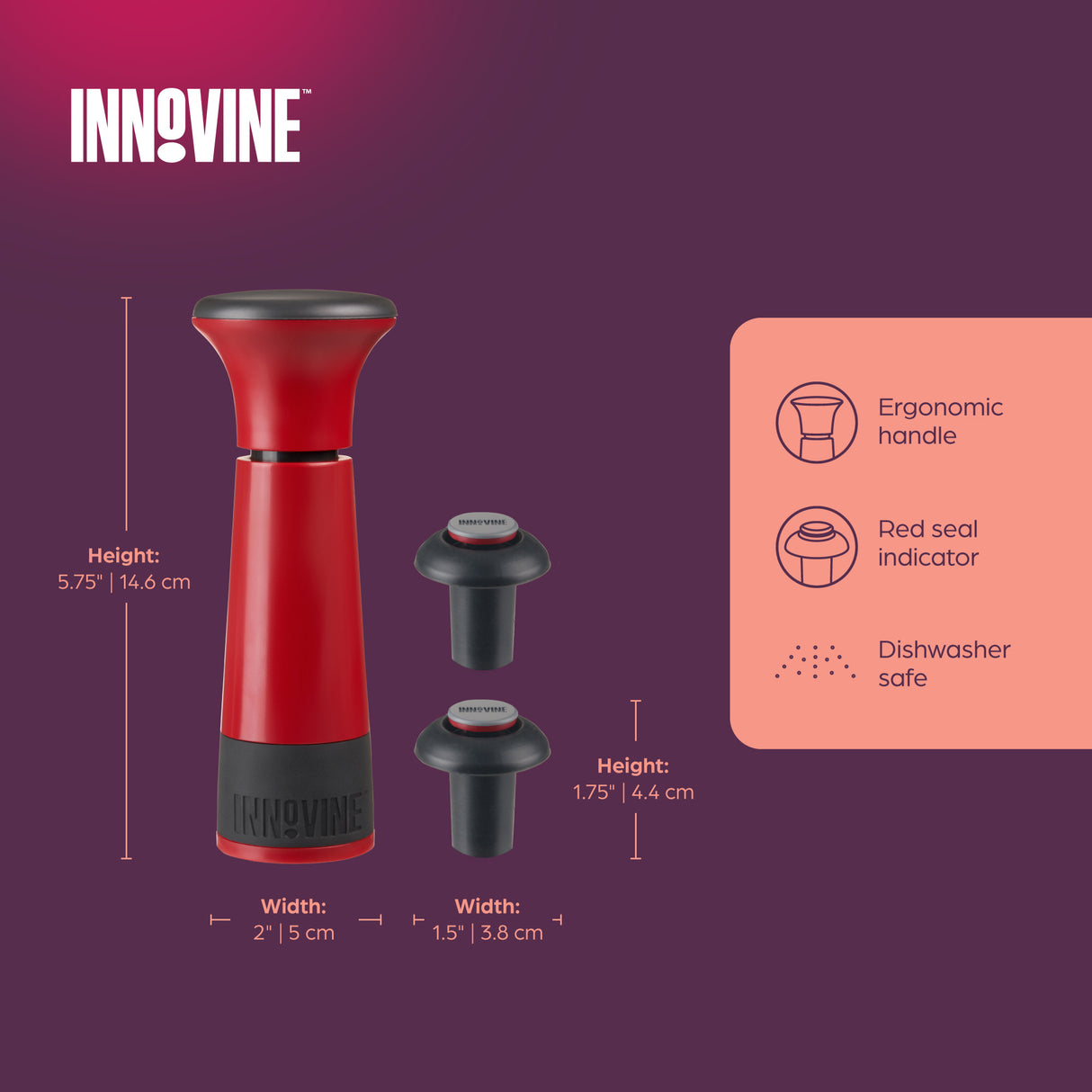 Vacuum Pump Wine Saver in Raspberry