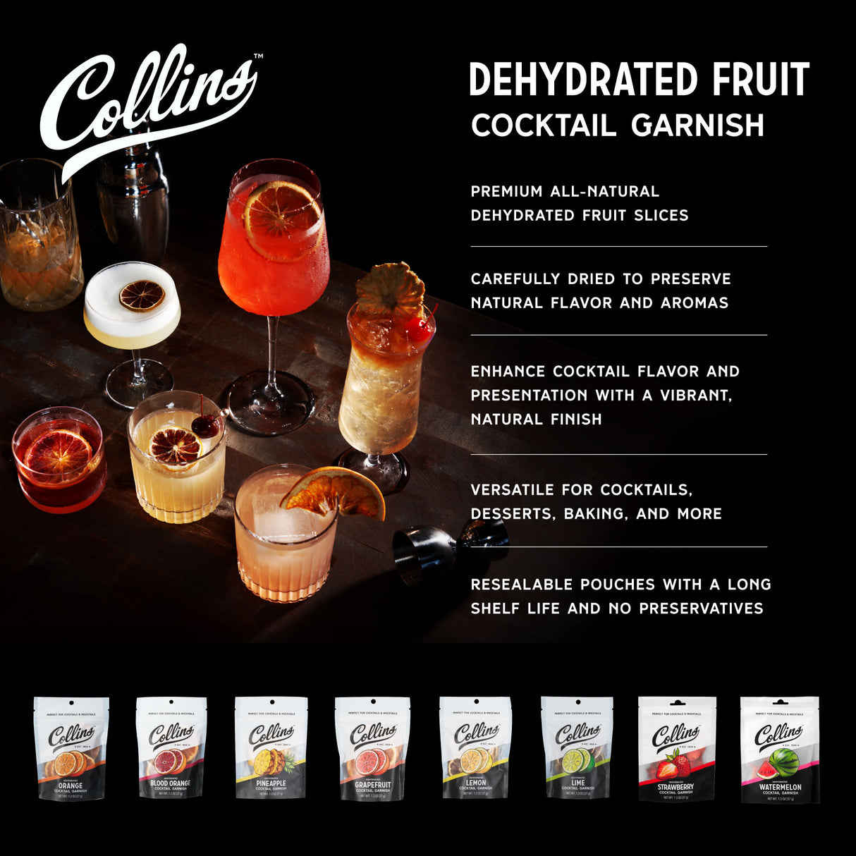 Dehydrated Blood Orange Cocktail Garnish, 1.3 oz