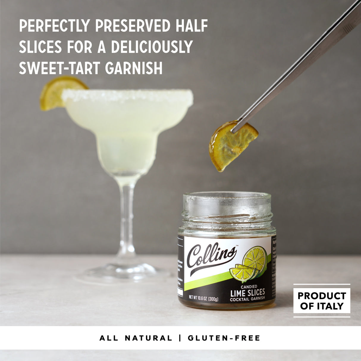 Candied Lime Slices in Syrup, 10.6 oz