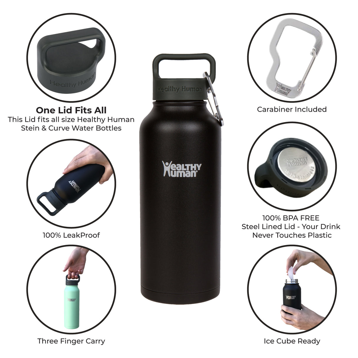 The Stein Water Bottle in White, 32 oz