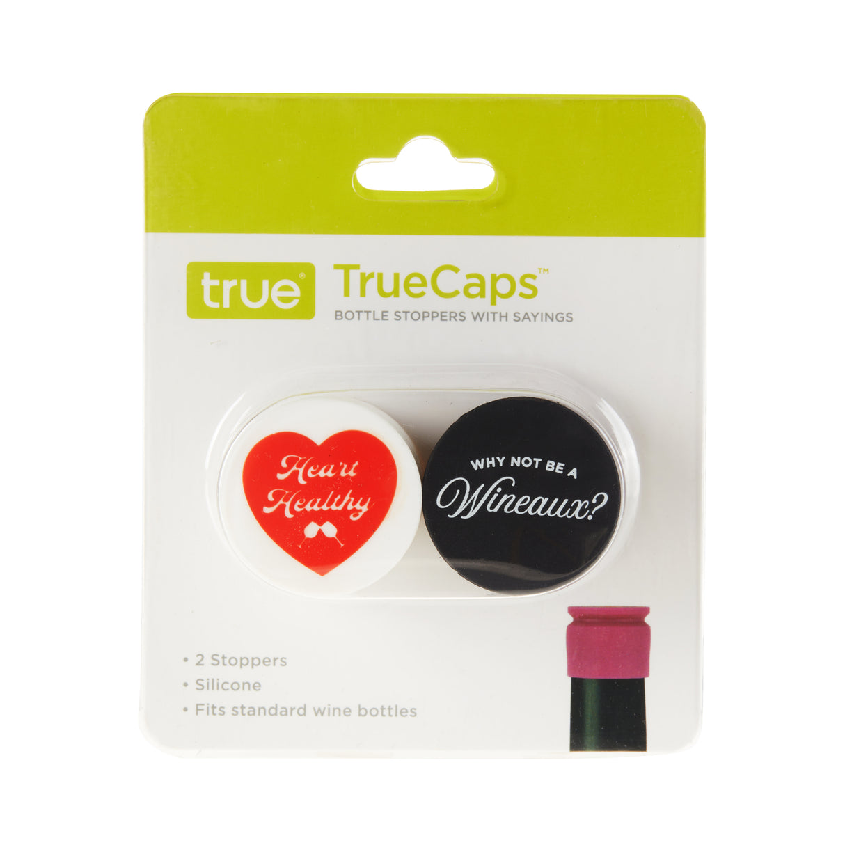 Witty Wine Stoppers in Assorted Colors, Set of 2