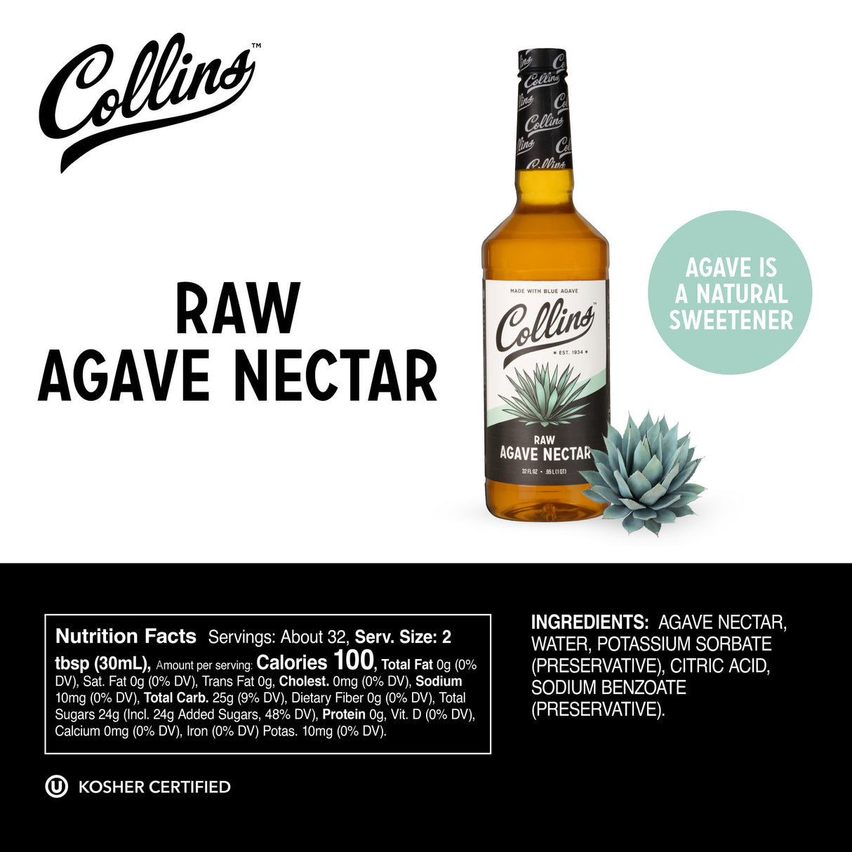 Raw Agave Nectar, 32 oz