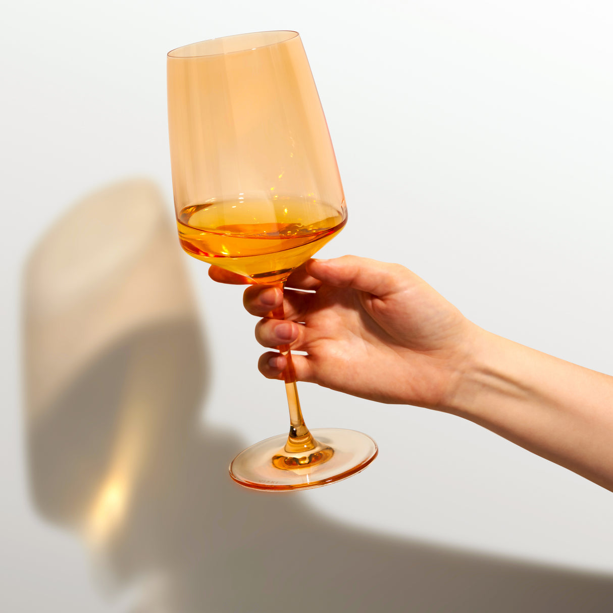 Reserve Nouveau Crystal Wine Glasses in Topaz, Set of 2