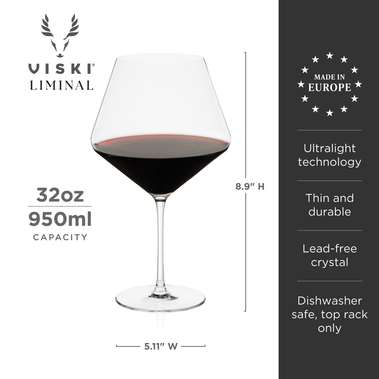 Reserve Liminal Burgundy Wine Glasses, Set of 4