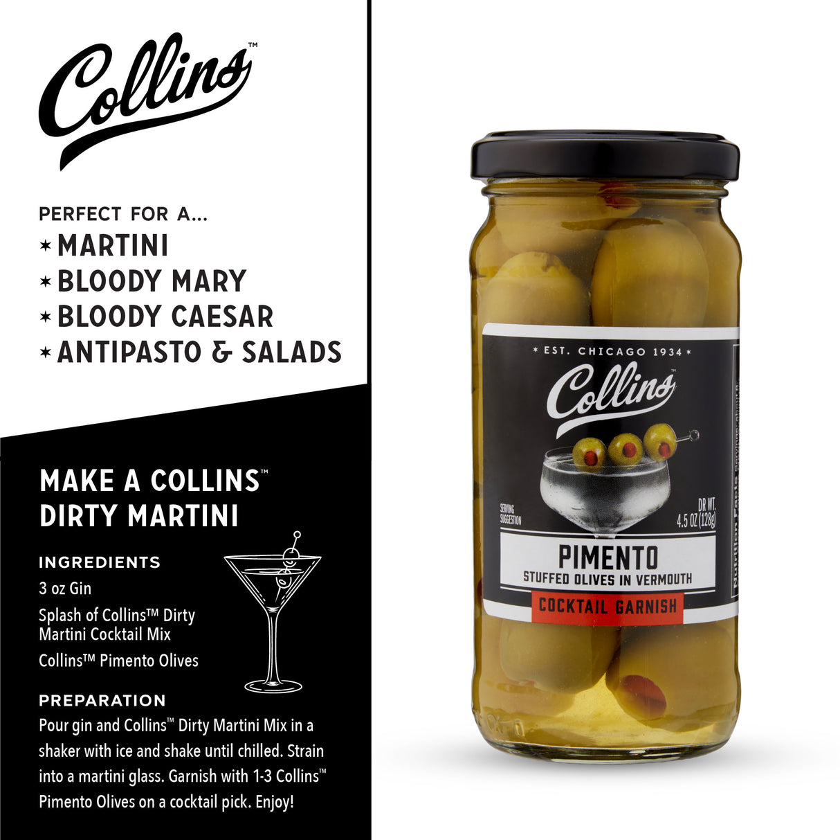Pimento Stuffed Olives in Vermouth , 4.5 oz