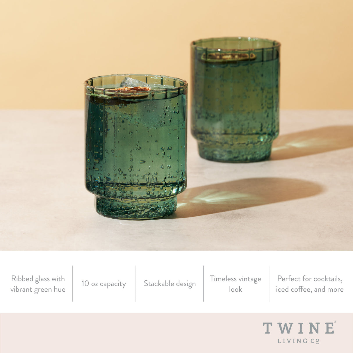Malachite Optic Tumblers, Set of 2