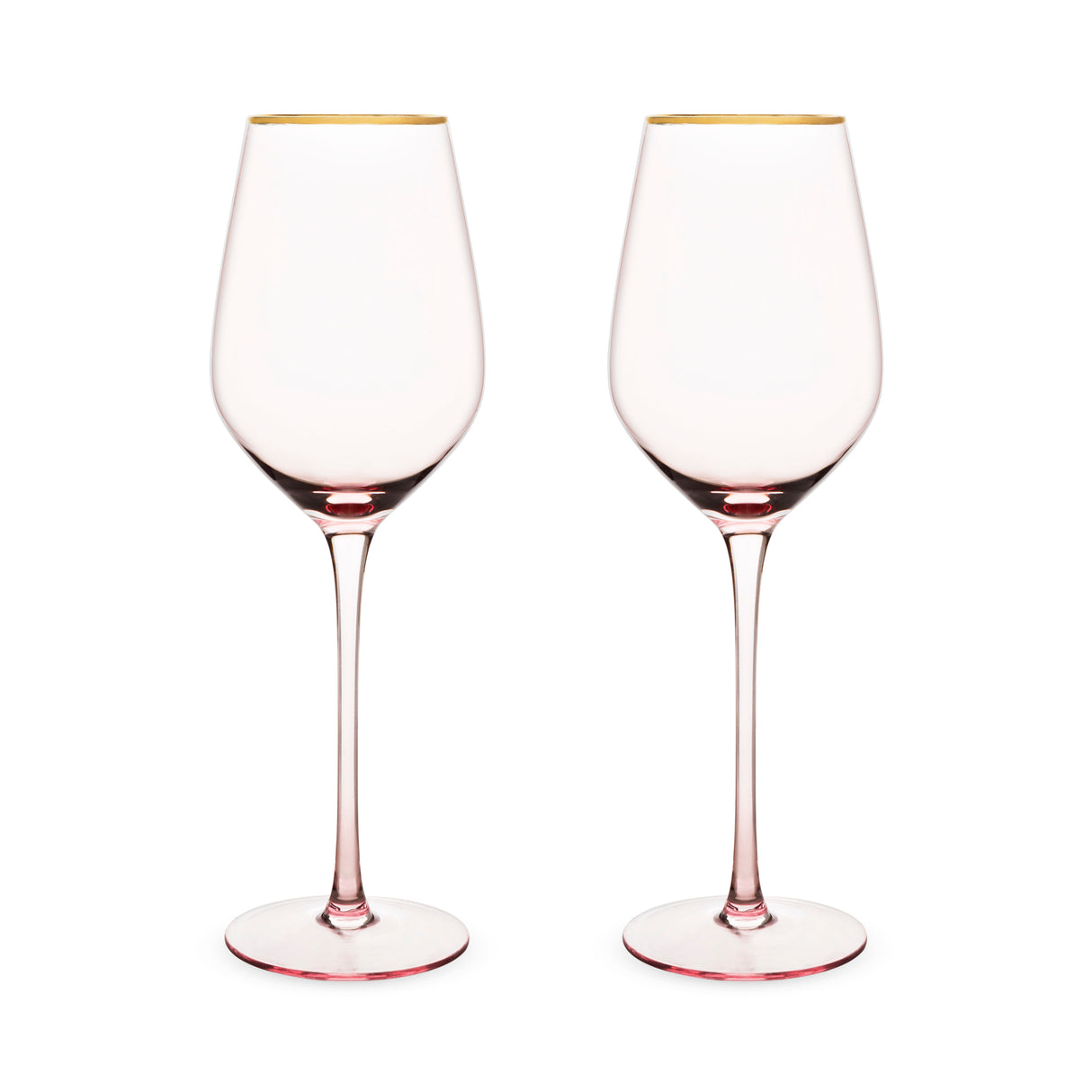 Rose Crystal White Wine Glasses, Set of 2