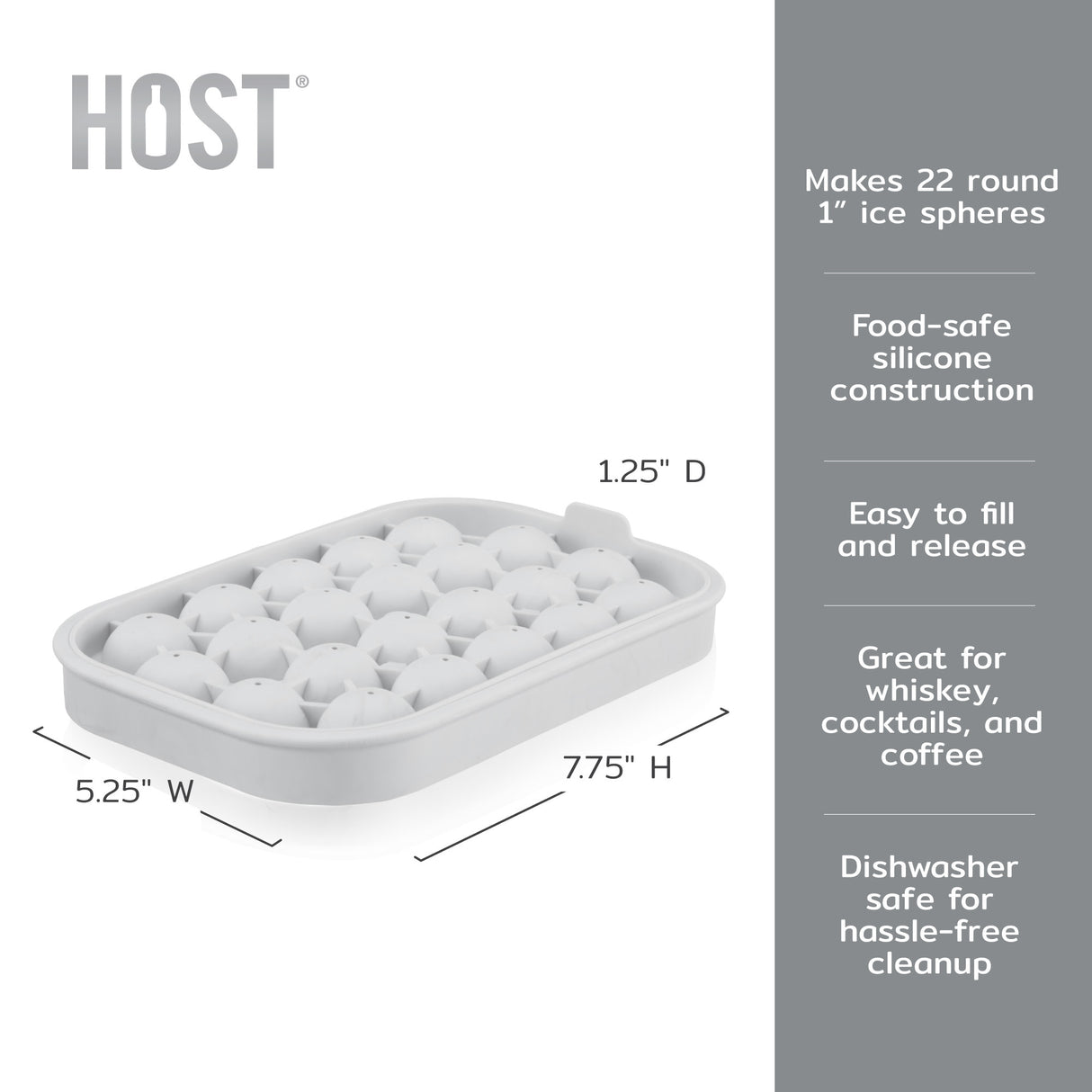 Silicone 1" Ice Sphere Mold in Marble
