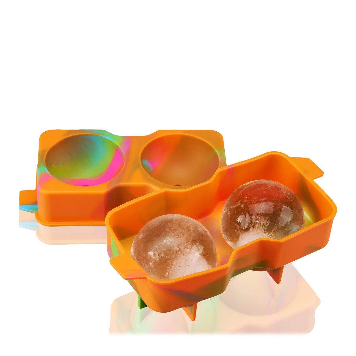 Silicone 2.25" Ice Sphere Mold in Colored Marble