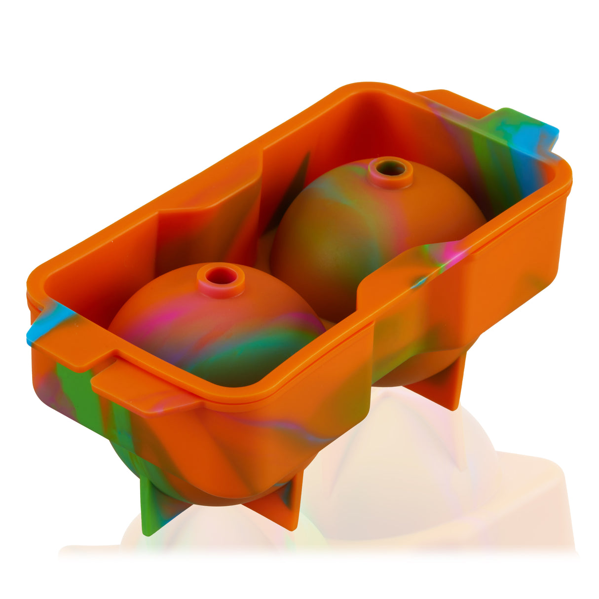 Silicone 2.25" Ice Sphere Mold in Colored Marble