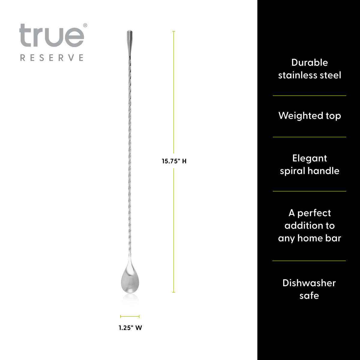 Twirl Bar Spoon in Stainless Steel