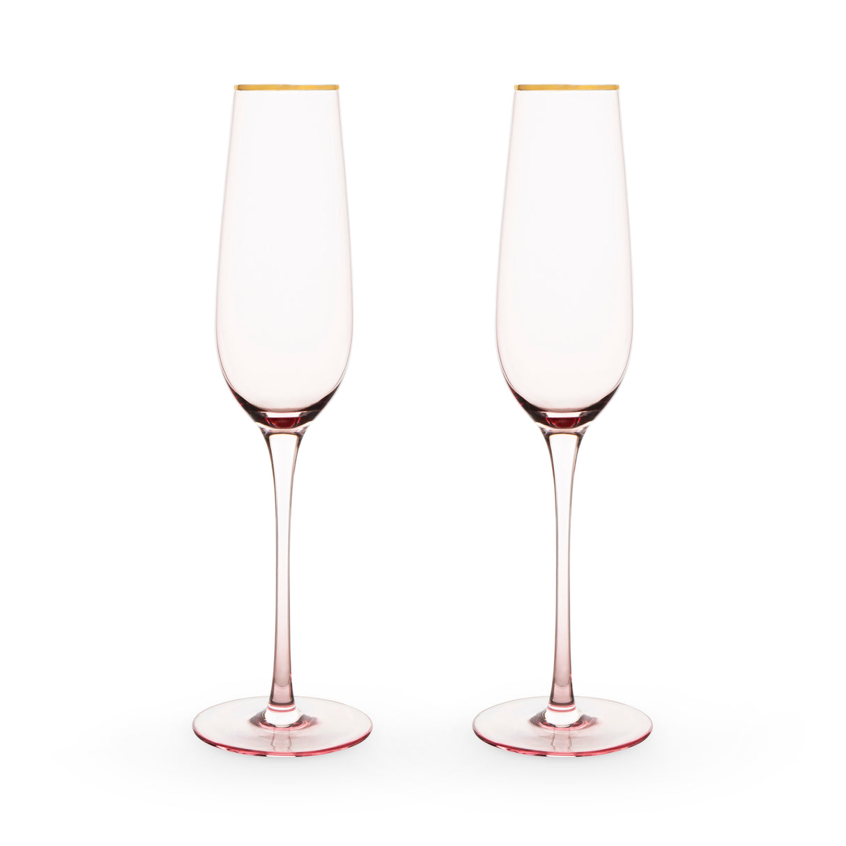 Rose Crystal Champagne Flutes, Set of 2