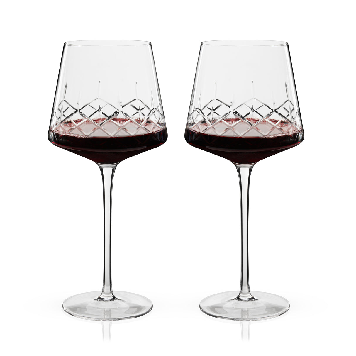 Admiral Crystal Burgundy Wine Glasses, Set of 2