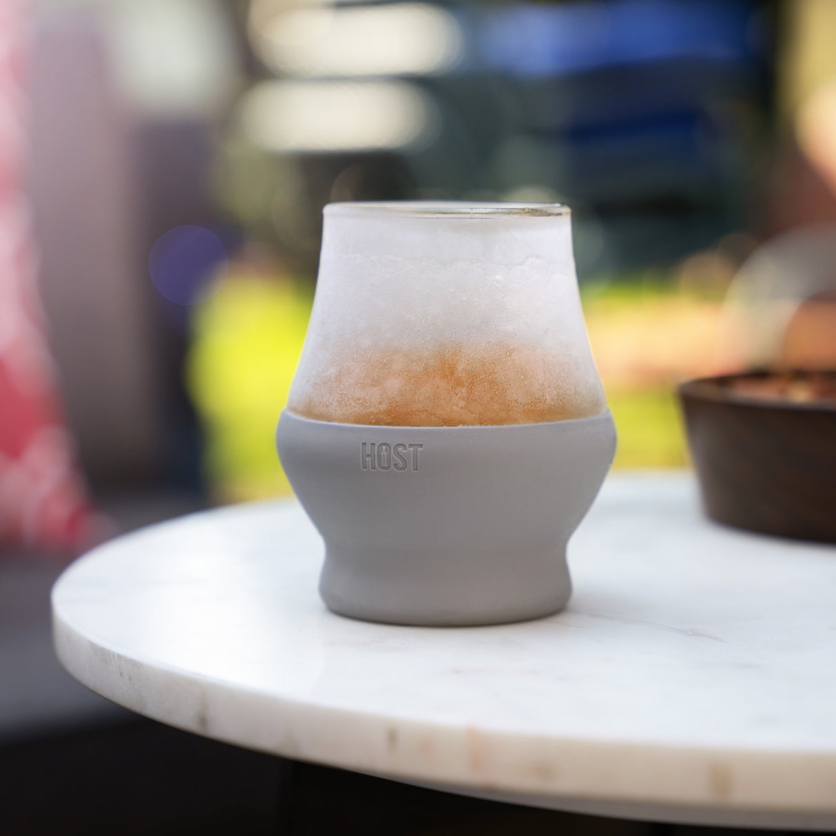 Glass FREEZE Sipping Cooling Cup in Gray, Set of 2